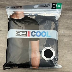 32 Degrees Men's Black Crew Neck T-Shirt 2-Pack